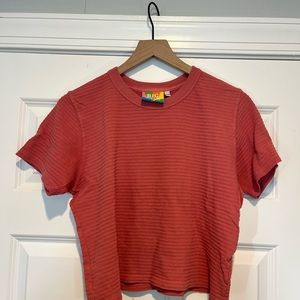 Big Bud Press Honeycomb Cropped Tee XXS - Rasberry Sorbet